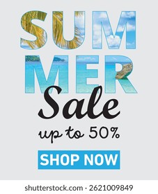 Summer sale up to 50% vector Eps