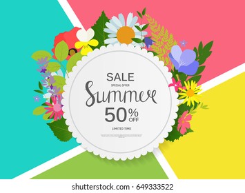 Summer Sale  Abstract Background Vector Illustration EPS10