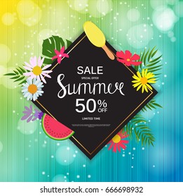 Summer Sale Abstract Background Vector Illustration EPS10