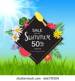Summer Sale Abstract Background Vector Illustration EPS10