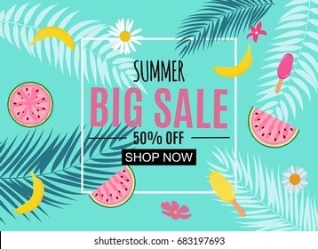 Summer Sale Abstract Banner Background Vector Illustration EPS10