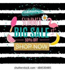 Summer Sale Abstract Banner Background Vector Illustration EPS10