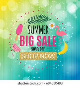 Summer Sale Abstract Banner Background Vector Illustration EPS10