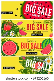 Summer Sale Abstract Banner Collection Set Background for your Business Vector Illustration EPS10