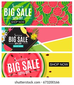 Summer Sale Abstract Banner Collection Set Background for your Business Vector Illustration EPS10