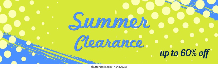 Summer sale advertisement banner in green and blue colors
