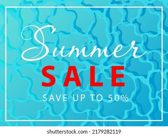 summer sale Advertising banner of summer sales on the background of turquoise water