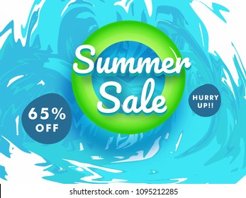 Summer Sale Background with 65% Off Offers. 