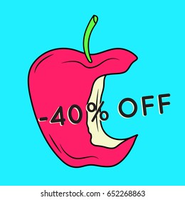 Summer sale background with apple. Summer sale banner.