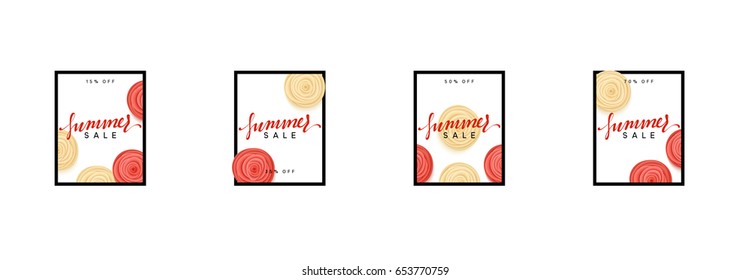 Summer sale background. Banner and poster design, cover card template. Flyer and brochure cover. vector illustration