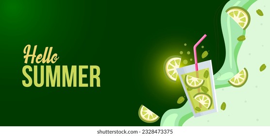 summer sale background with beach mojito vibes decoration.summer sales promotion
