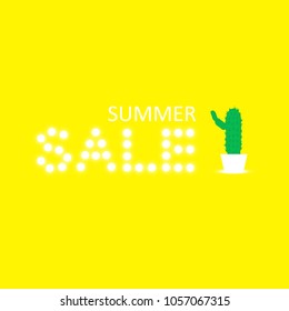 Summer sale background with cactus. Vector