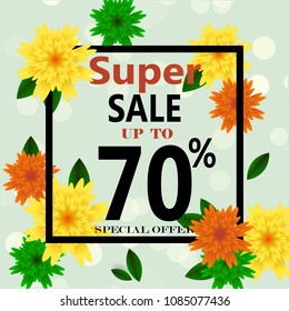 Summer sale background cut paper art style for banner, poster, promotion, web site, online shopping, advertising. Vector illustration.