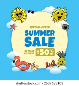 Summer Sale Background Design Concept Template