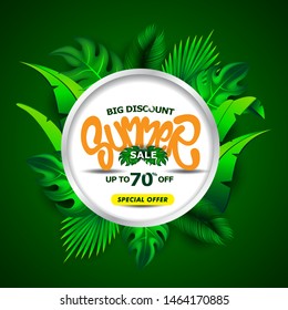 Summer Sale Background Design with Element in the Beach