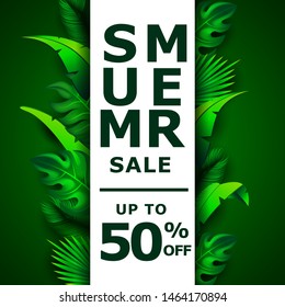 Summer Sale Background Design with Element in the Beach