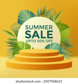 Ilustración vectorial de diseño de fondo de venta de verano