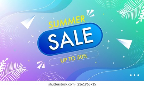 Summer sale background with discount Free Vector