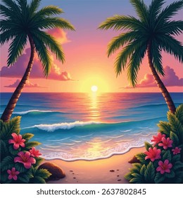 Summer Sale Background – Free Marketing Template - Editable Summer Background Scene – Download Free Vector - Free Download Kawaii Summer Background for Kids Design