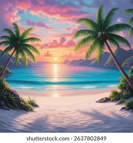Summer Sale Background – Free Marketing Template - Editable Summer Background Scene – Download Free Vector - Free Download Kawaii Summer Background for Kids Design