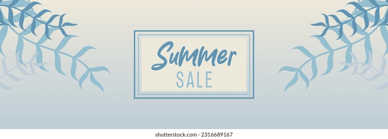 fondo de venta de verano, color de gradiente con ornamento de hoja. vector para banners, tarjetas de felicitación, afiches, presentaciones, volantes, medios sociales.