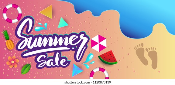 Summer sale background layout for banners, invitation, posters, brochure, voucher discount.Vector illustration template.