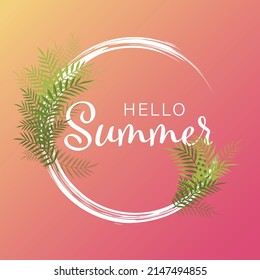 Summer sale background layout banners decorated with paper art tropical leaf. voucher discount.Vector illustration template.