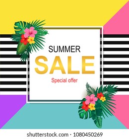 Summer sale background layout for banners.Vector illustration template.