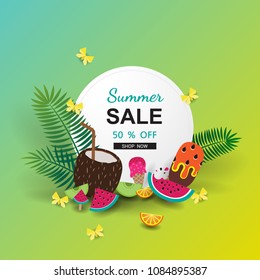 Summer sale background layout for banners.Vector illustration template.