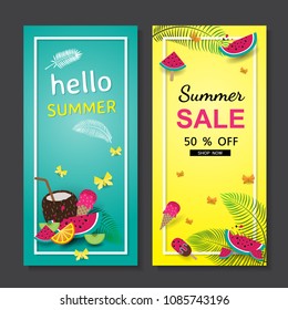 Summer sale background layout for banners.Vector illustration template.