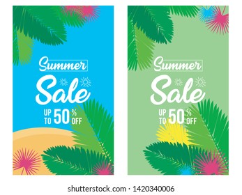 Summer sale background layout banners.voucher discount.Vector illustration template, social media banners