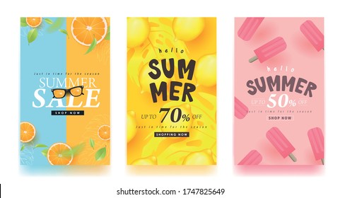 Summer sale background layout banners.voucher discount.Vector illustration template.