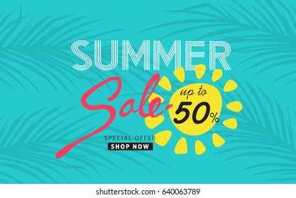 Summer sale background layout banners.voucher discount.Vector illustration template.