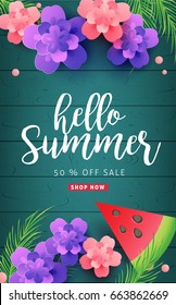 Summer sale background layout banners.voucher discount.Vector illustration template.