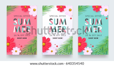 Summer sale background layout banners.voucher discount.Vector illustration template.