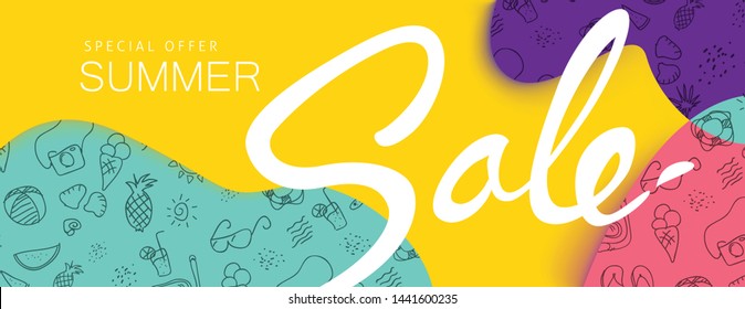 Summer sale background layout for banners,Wallpaper,flyers, invitation, posters, brochure, voucher discount.Vector illustration template.