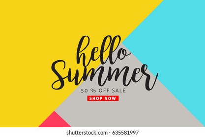 Summer sale background layout.voucher discount.Vector illustration template.