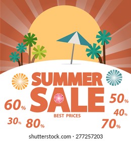 Summer sale background with text .Vector illustration