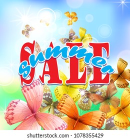 summer sale background, vector illustration clip-art