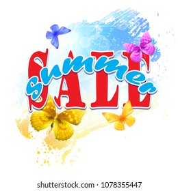 summer sale background, vector illustration clip-art