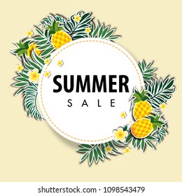 Summer sale background vector illustration sale off template