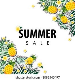Summer sale background vector illustration sale off template