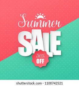 
Summer sale background. Vector illustration.