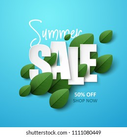 Summer sale background. Vector illustration.