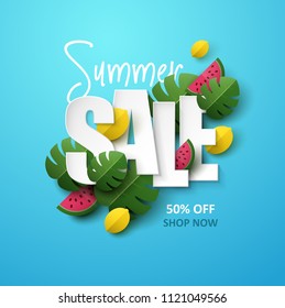 Summer sale background. Vector illustration.