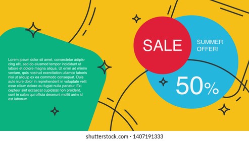 Summer sale background, vector illustration design. 4k resolution.
