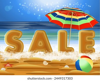 Summer sale background, vector illustration