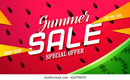 Summer sale background with watermelon design