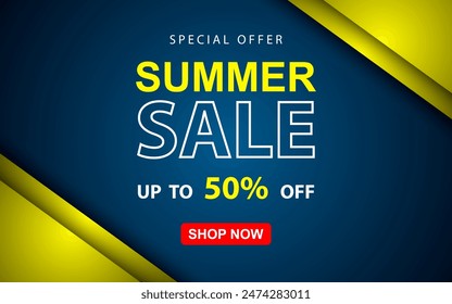 Summer Sale background for web banners, posters, online shopping ads, social media and networks, marketing materials.