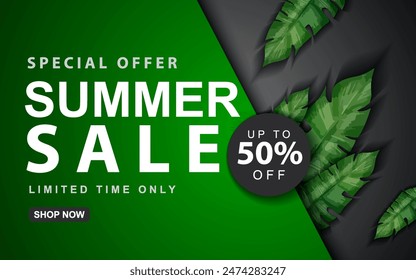 Summer Sale background for web banners, posters, online shopping ads, social media and networks, marketing materials.